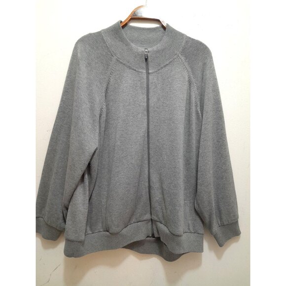 Lands End Mens Full Zip Heavyweight Warm Outdoor Fall Winter 2XL Cardigan Gray - Picture 1 of 5